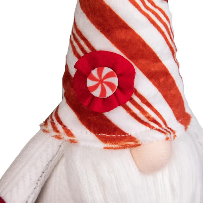 Peppermint Candy Plush Gnome with Dangling Legs Christmas Decoration - 10"