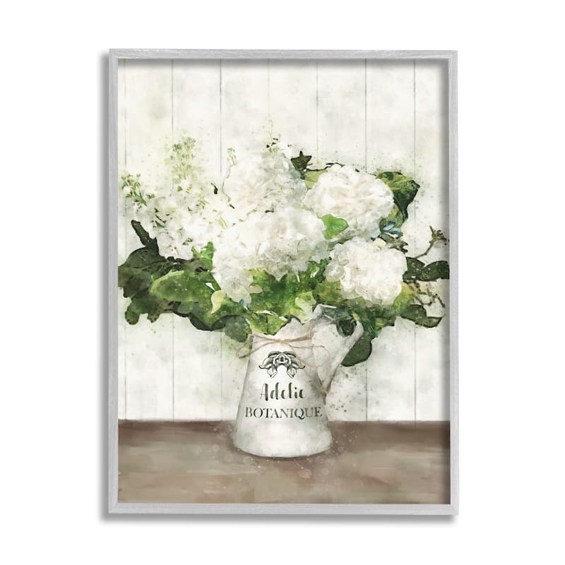 Stupell Farm Fresh White Florals in Antique Milk Pitcher Framed Wall Art - Multi-Color