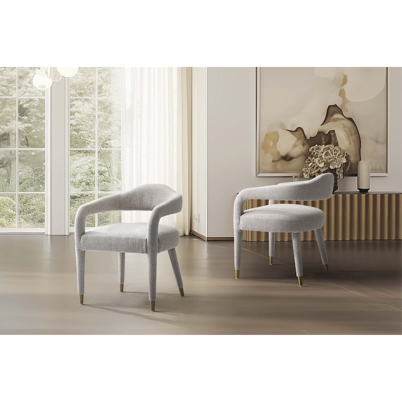 Manhattan Comfort Modern Aspen Tweed Dining Armchair