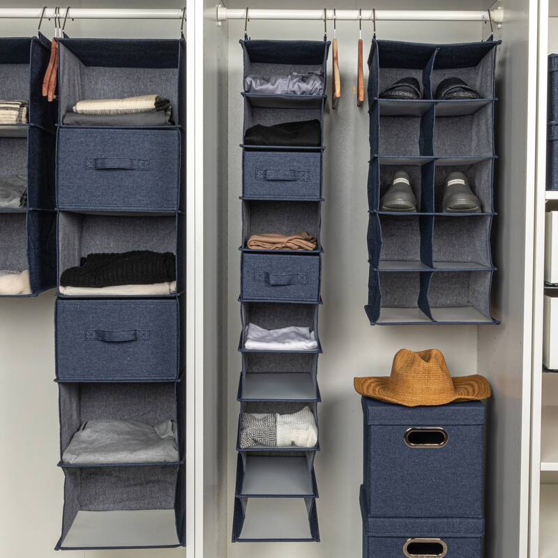 Household Essentials Collapsible Cotton Blend Rectangular Storage Drawer with Handle - 11.5"L x 7.3"W x 4.3"H