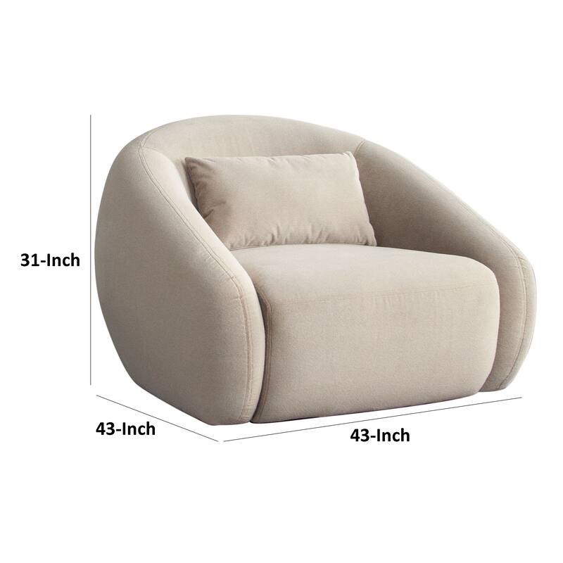 Lex Retro Swivel Accent Chair, 1 Accent Pillow, Fawn Faux Fabric