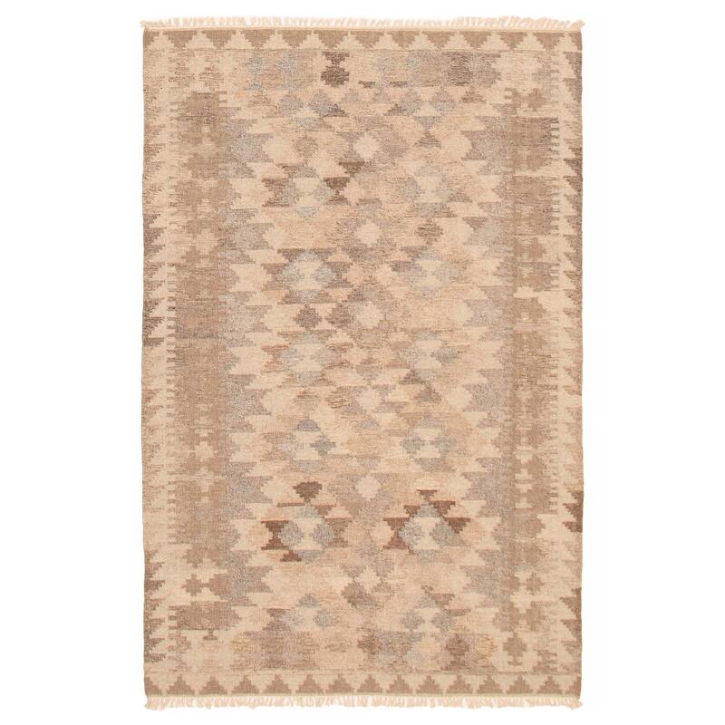 Ankara FW Taupe Kilim 5'2" x 8'0" - 5'2 x 8'0 - Taupe - 5'2 x 8'0
