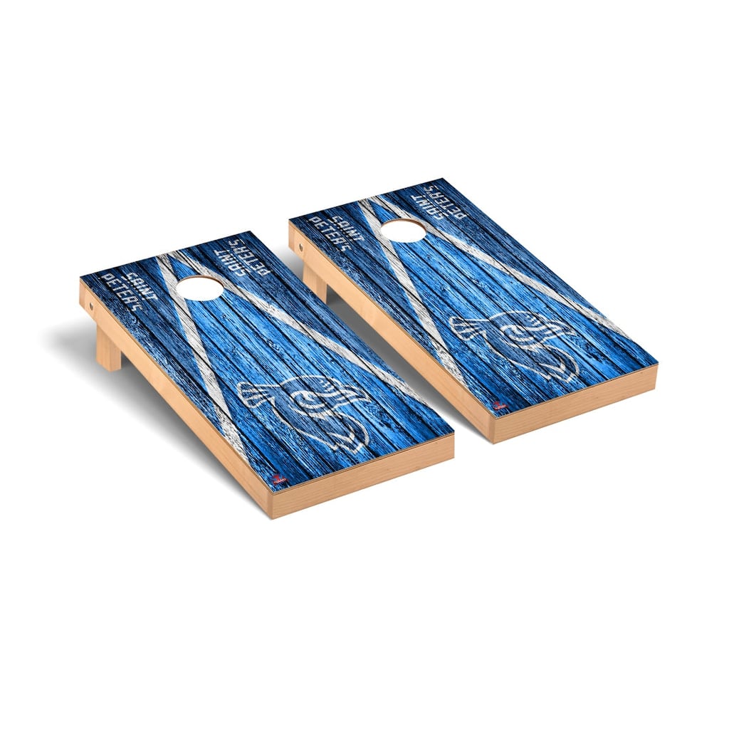 Saint Peters Peacocks Weathered Cornhole Board Set