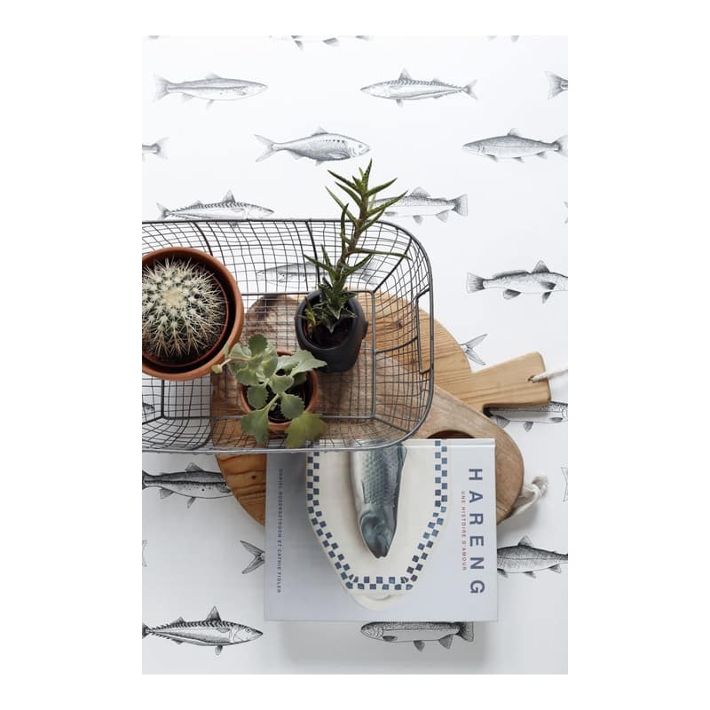 ESTA Home Fiyero Off-White Fish Wallpaper - 20.5 x 396 x 0.025