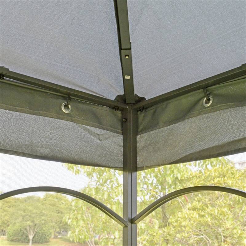 Polyester Steel Outdoor Gazebo with Shelves and Netting