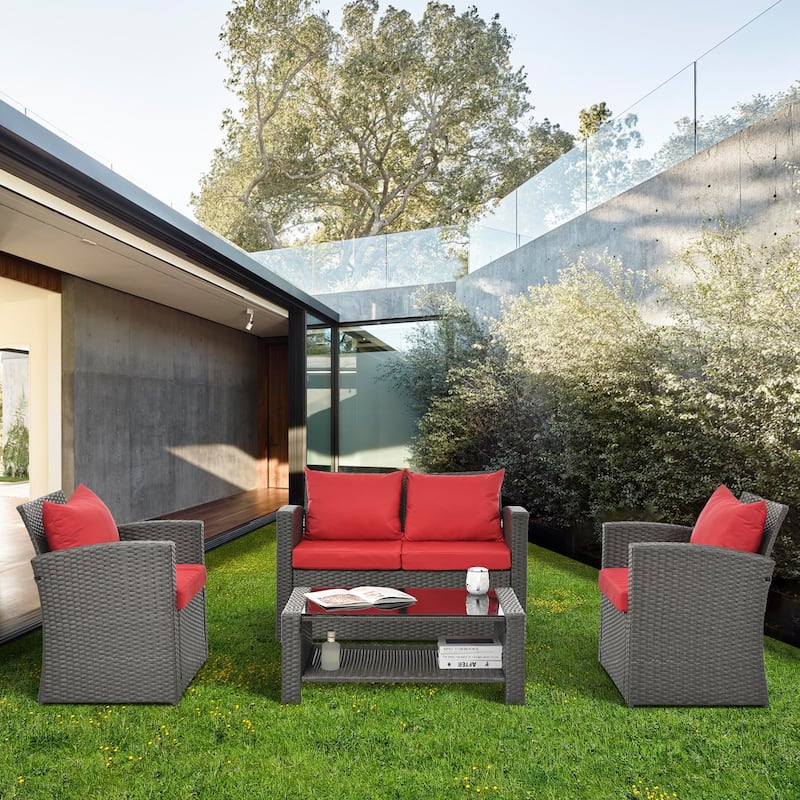 Dark Grey Patio Furniture Set (4 PCS)