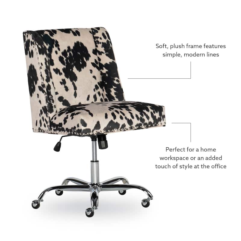 Violet Cow Print Office Chair