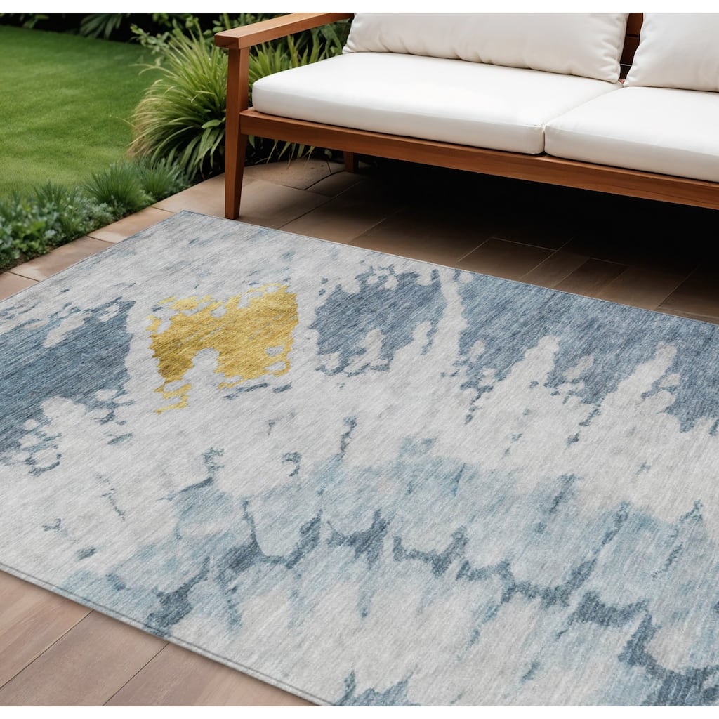 HomeRoots Abstract Transitional Rectangle Outdoor Rug