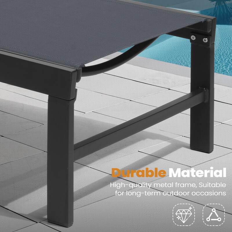 Outdoor Patio Adjustable Chaise Lounge Chairs