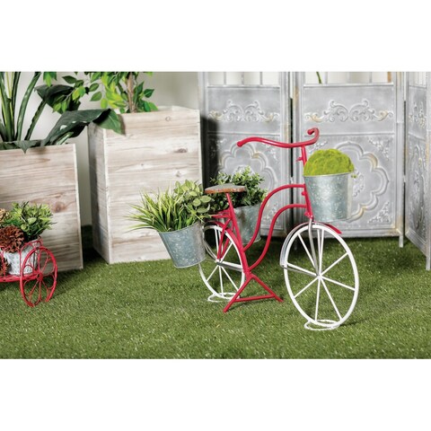 Red Tin Vintage Planter 23 x 31 x 15 - 31 x 15 x 23Round