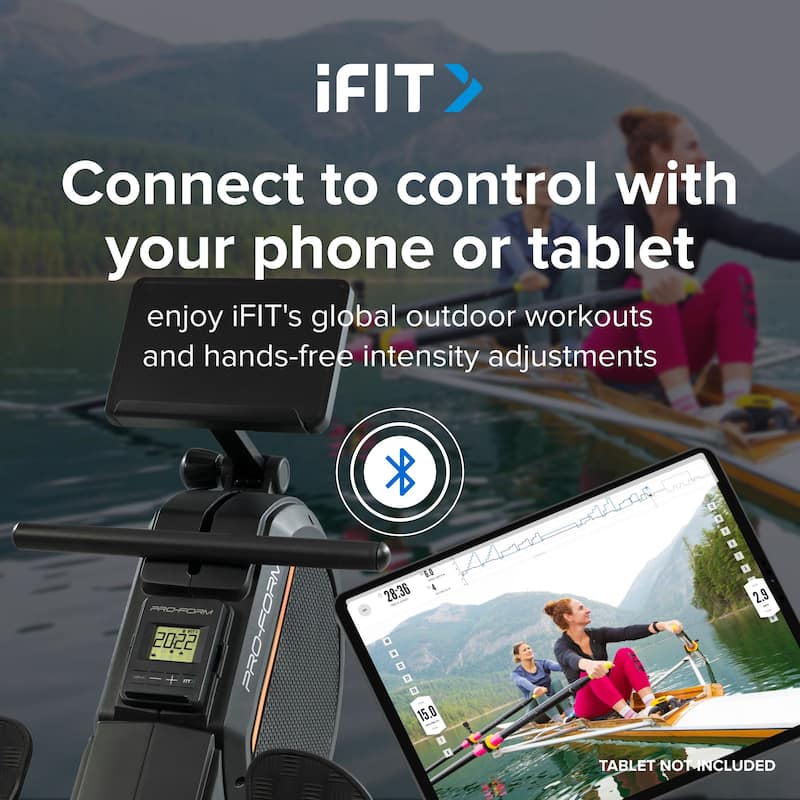ProForm 550R Rower with Large LCD Display, Built-In Tablet Holder and SpaceSaver Design