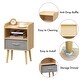 preview thumbnail 8 of 9, Nightstand With Collapsible Fabric Drawer, 2-Tier Storage End Table, Wood Side Table with Storage Cabinet for Bedroom