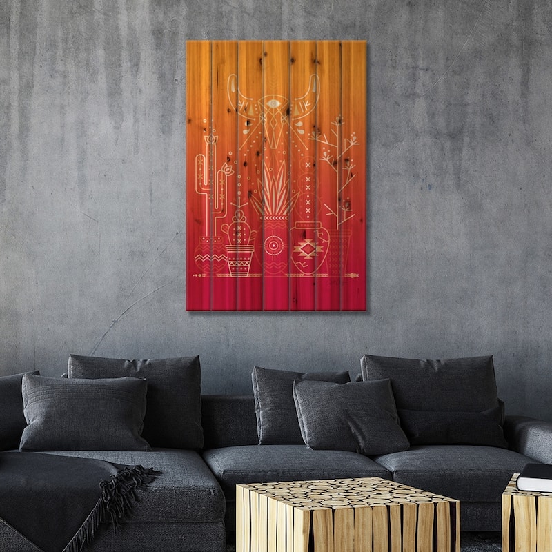 Santa Fe Garden III Print On Wood by Cat Coquillette - Multi-Color