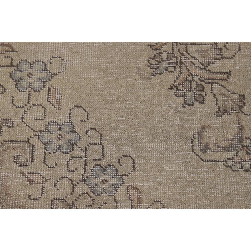 Tabriz Persian Vintage Rug Handmade Oriental Beige Wool Carpet - 9'6" x 12'10"