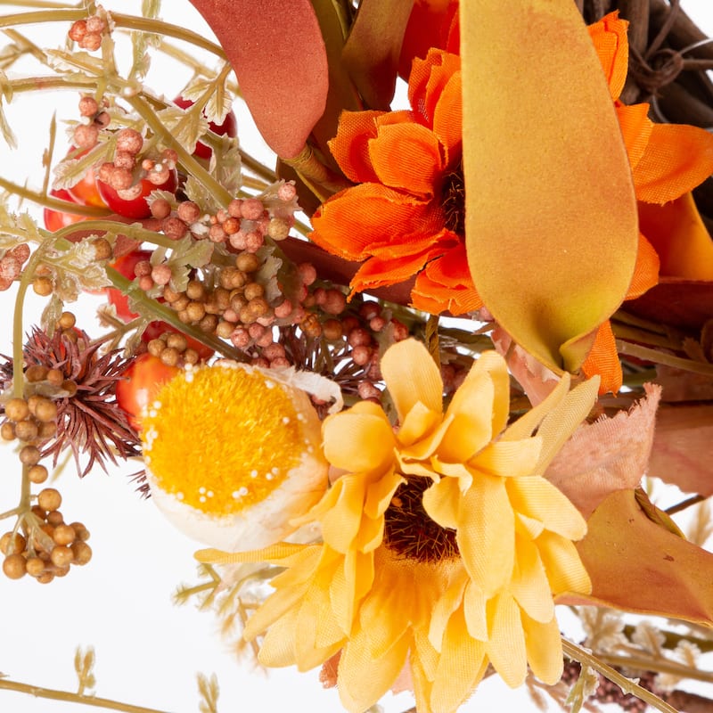 22 in. Harvest Flower Wreath with Berry