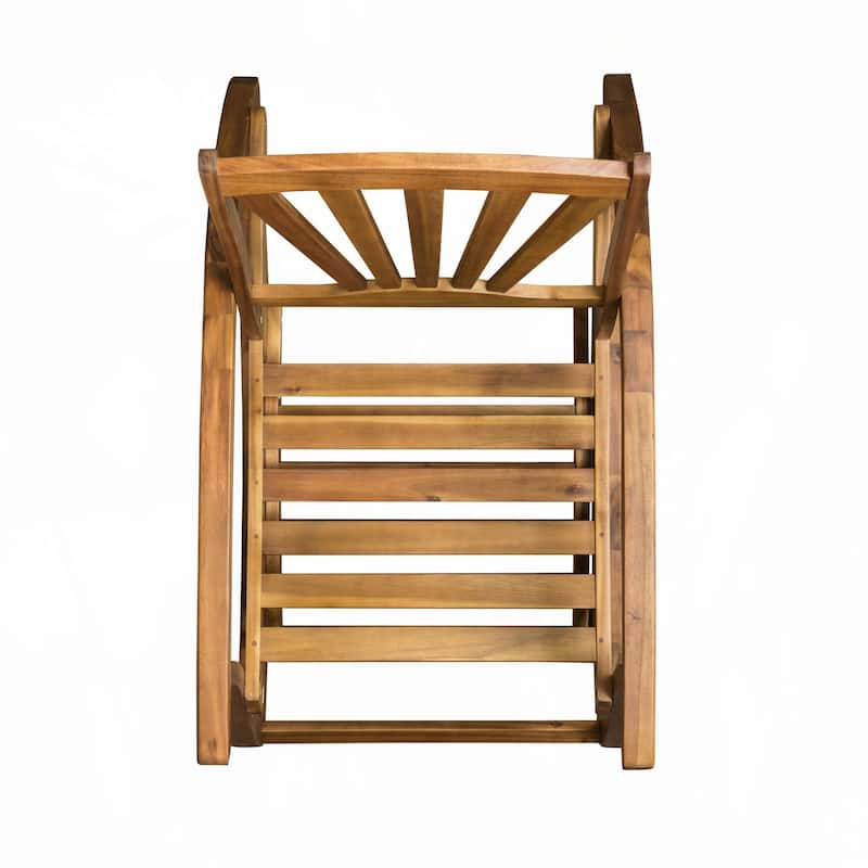 Outdoor Acacia wood Rocking Chair with Retractable foot panel,Teak