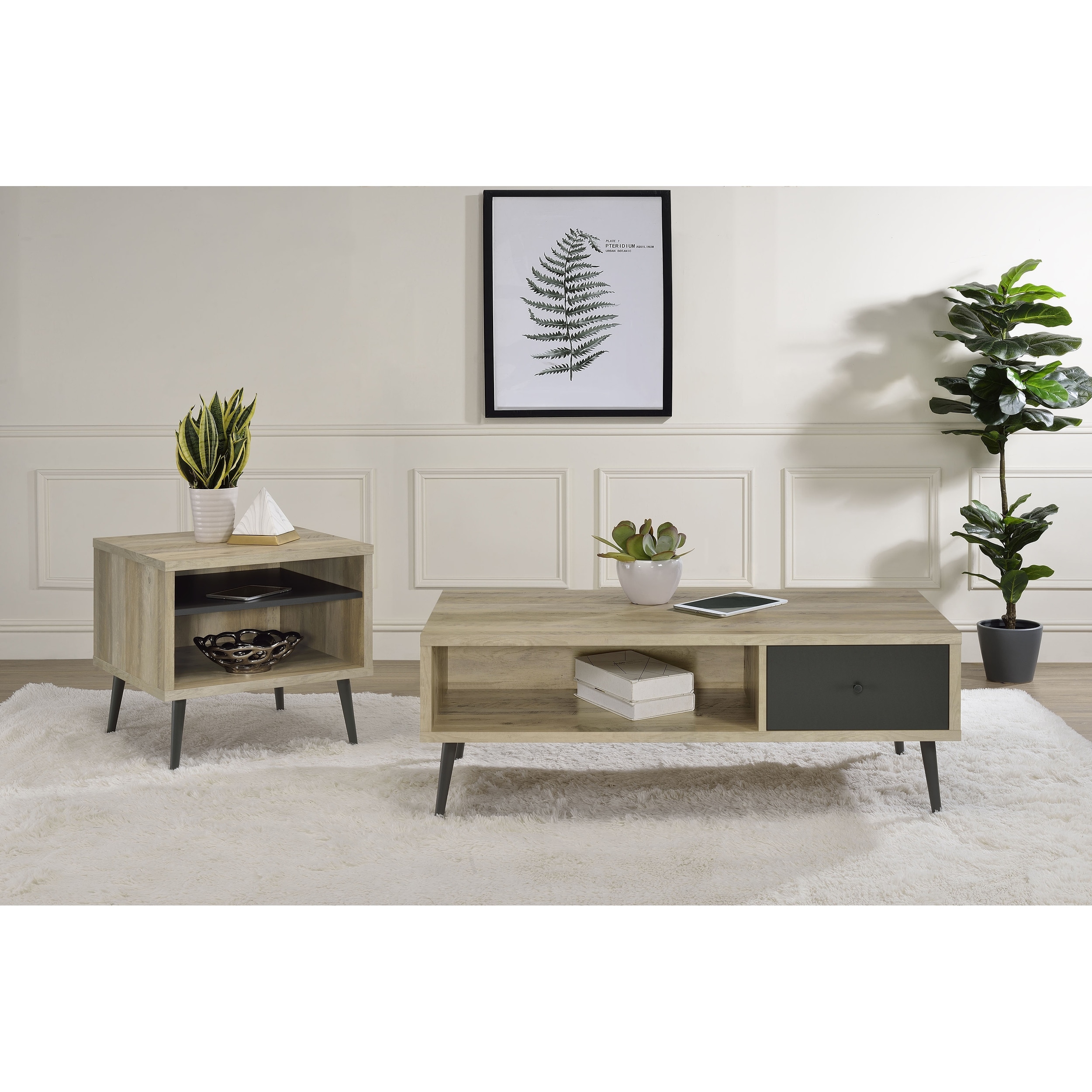 Welsh Coffee And End Table Set Distressed Pine