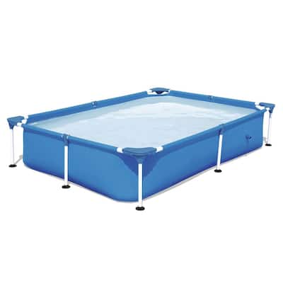 7.25ft x 4.9ft Rectangular Framed Above Ground Swimming Pool with Filter Pump - 7.25' x 4.9'