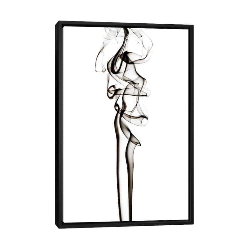 iCanvas "Abstract Black Smoke - Sensual" by Philippe Hugonnard Framed Canvas Print - Black - 48x32