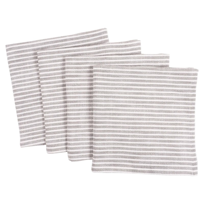KAF Home Monaco Relaxed Casual Farmhouse Napkin, Set of 4 - 20 x 20 - Grey