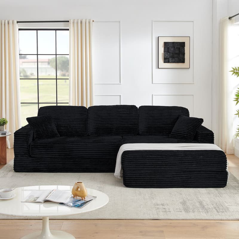 Luxury Sleeper Sofa Bed with Soft Cushion - Ultimate Comfort for Your Home - Black