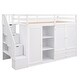 preview thumbnail 8 of 14, Twin Size Loft Bed with Shelves, Wardrobes, Drawers and Storage Ladder
