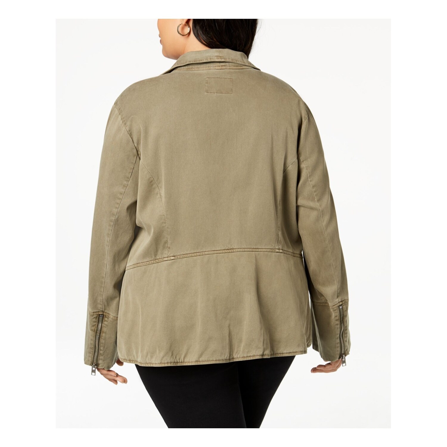 plus size green utility jacket