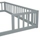 preview thumbnail 26 of 25, Double Twin Floor Bed with Fence, Guardrails, Without Door