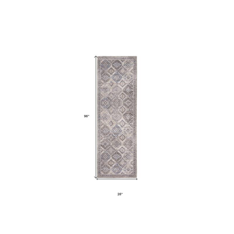 Papih Power Loomed Distressed Floral Area Rug By HomeRoots - 8' Runner