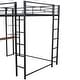 preview thumbnail 13 of 13, Full Size Metal Loft Bed with 2 Shelves and Desk, Black