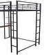 preview thumbnail 15 of 15, Industrial Modern Full Metal Loft Bed with 2 Shelves, 2 built-in ladders and Desk, Sturdy Construction & Guaranteed, Black