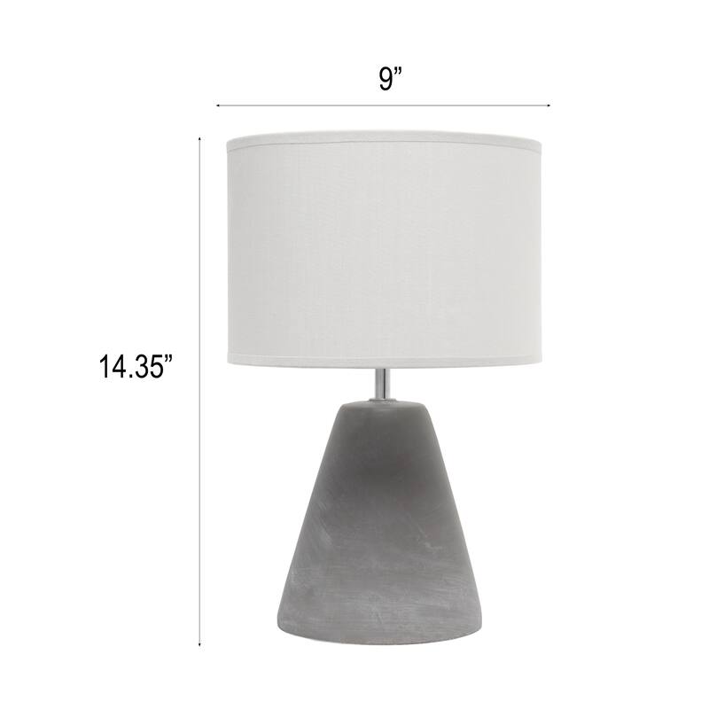Tapered Concrete Table Lamp with Drum Shade - 14.25" - Gray