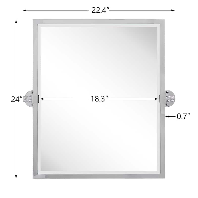 TEHOME Woodvale Rectangle Metal Pivot Bathroom Mirror