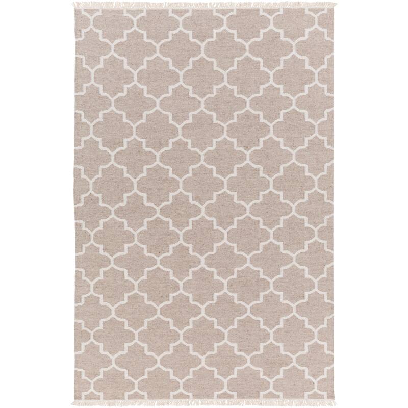 Hand-Woven Tegan Moroccan Trellis Reversible Area Rug - Tan - 5' x 7'6"