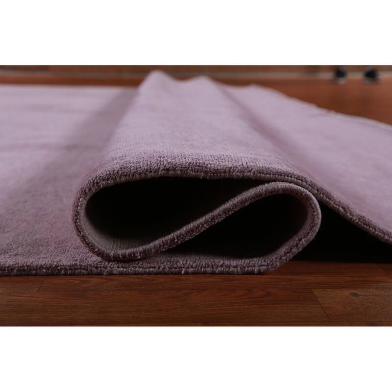 Hand Knotted Oriental 100% Wool Carpet Modern Solid Purples Gabbeh Area Rug - 12' 2'' X 11' 11''