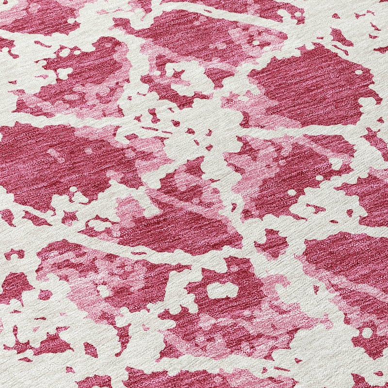 Machine Washable Indoor/ Outdoor Abstract Modern Chantille Rug