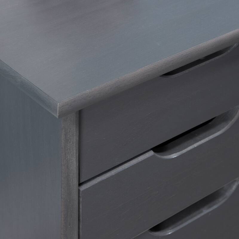 26" Gray Rolling Storage Cabinet with 6 Drawer