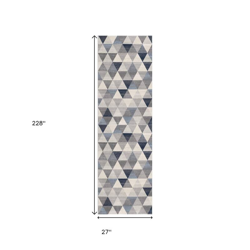 HomeRoots Geometric Coastal Runner Area Rug
