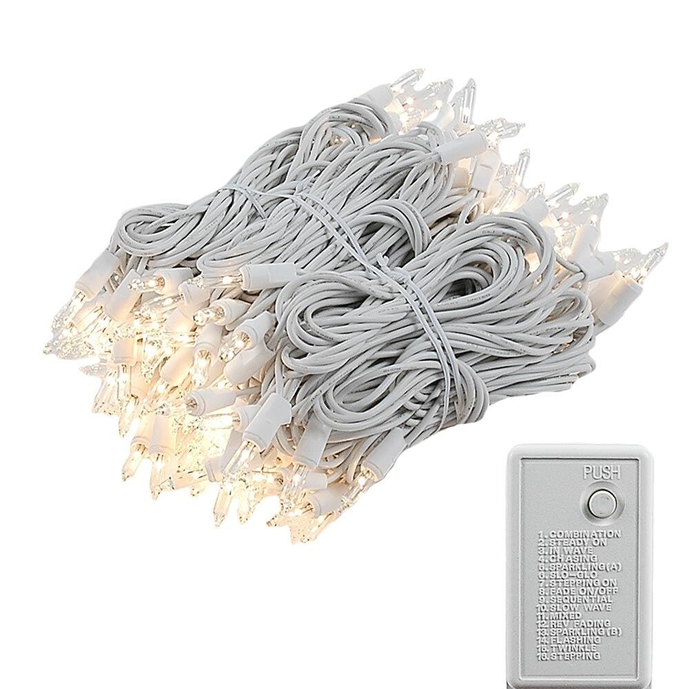 140 Light Chasing Christmas Mini Light Set Clear White Wire 46.5 Long Clear On Sale Bed Bath Beyond 39986882