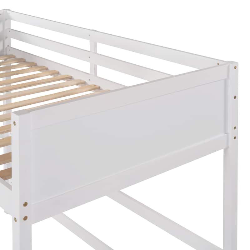 Solid Wood Twin Size Loft Bed with Safety Features