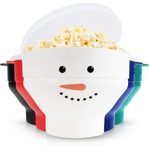 Zulay Microwave Popcorn Popper - Snowman Design - White (Silicone ...