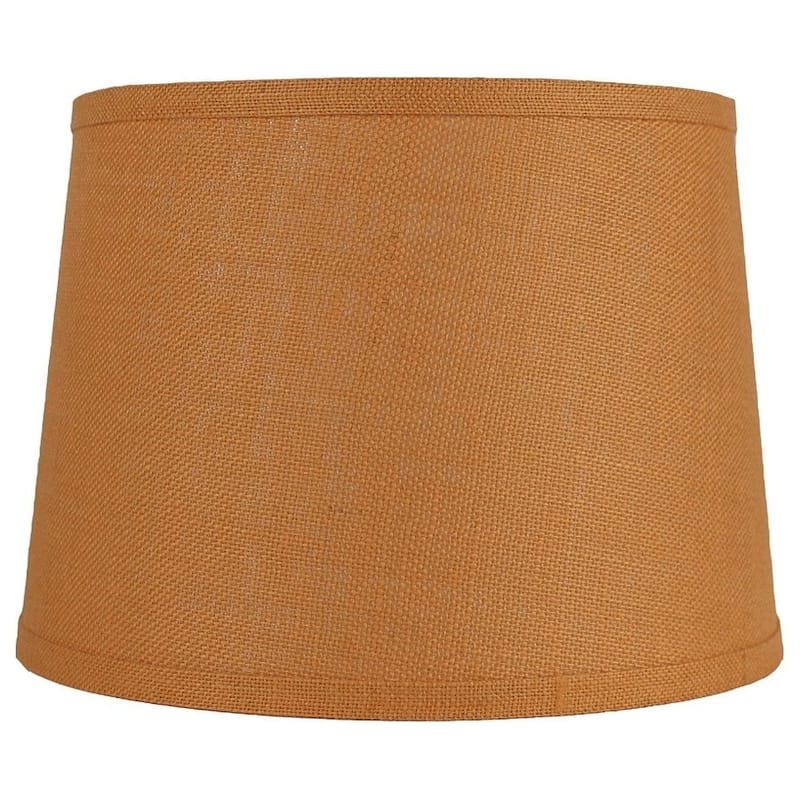 French Drum Burlap Lampshade, 12" to 16" Bottom Size - 14" - Tangerine