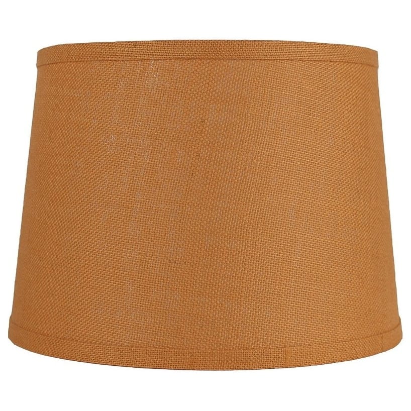 French Drum Burlap Lampshade, 12" to 16" Bottom Size
