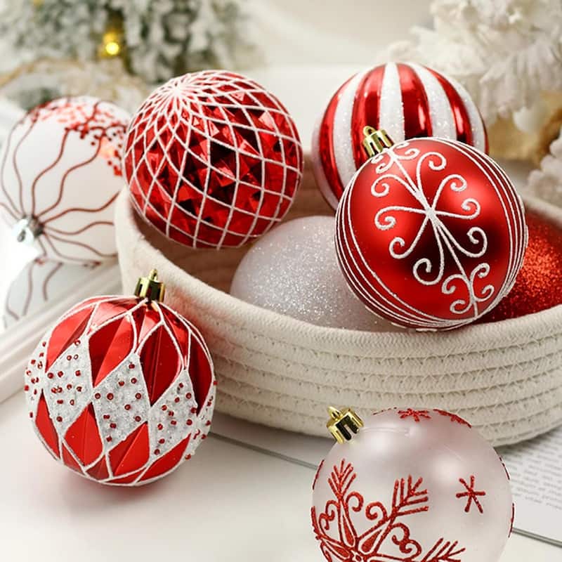 16 Pcs Christmas Decoration Ball Ornaments Set for Holiday Party Wedding - N/A