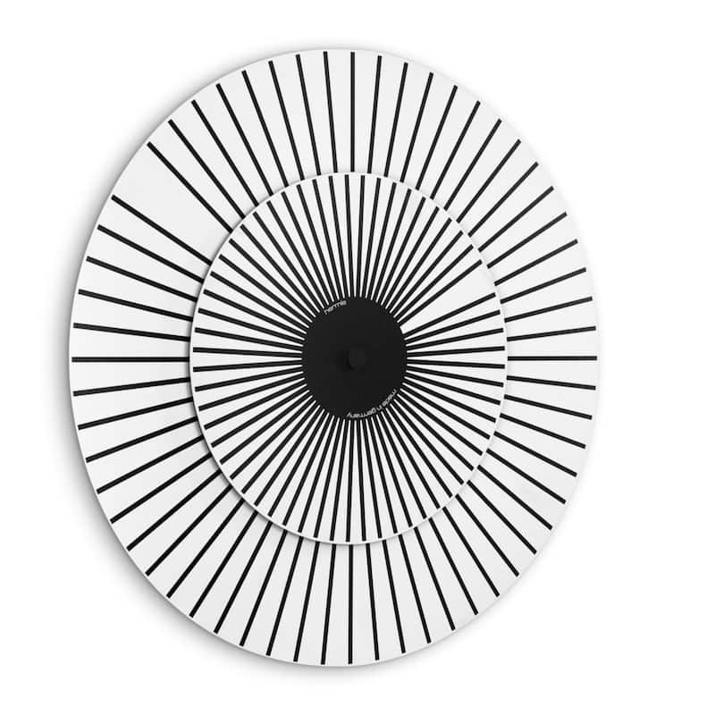 Round Rotating Wall Clock - 20" - White and Black
