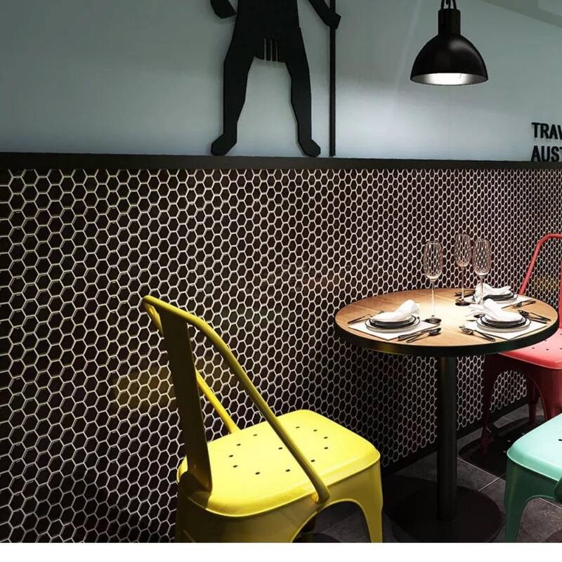 The Tile Life Honeycomb 2x2 Black Porcelain Floor & Backsplash Wall Tile