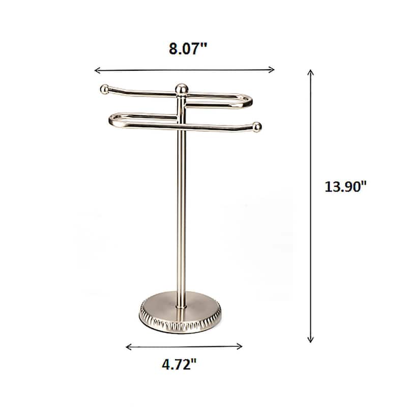 Brushed Satin Nickle Stainless Steel S-Design Fingertip Towel Holder With Heavy Base