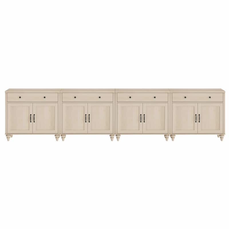 Farmhouse TV Stand for 75 inch TV, TV Console with Storage