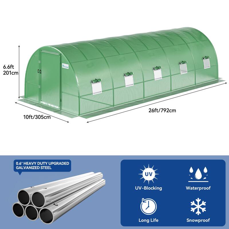 Moasis Greenhouse with Reinforced Steel Frame PE Cover