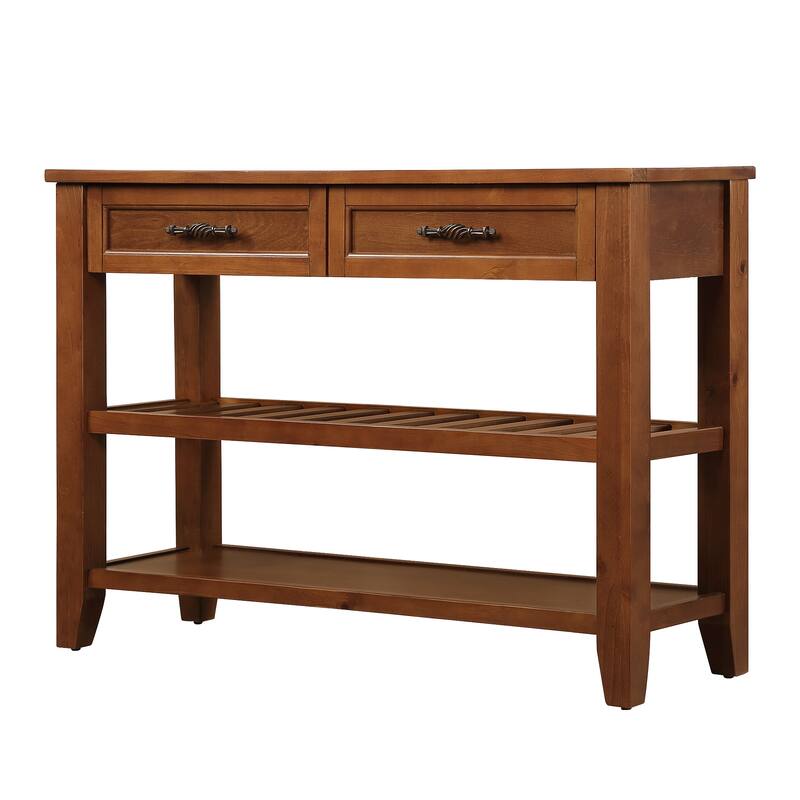 Furniture of Antique Solid Wood 3-drawer Sofa Console Table
